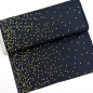 Preview: ST10194 Stoff Webware Baumwolle Meterware anthrazit schwarz gold metallic Punkte